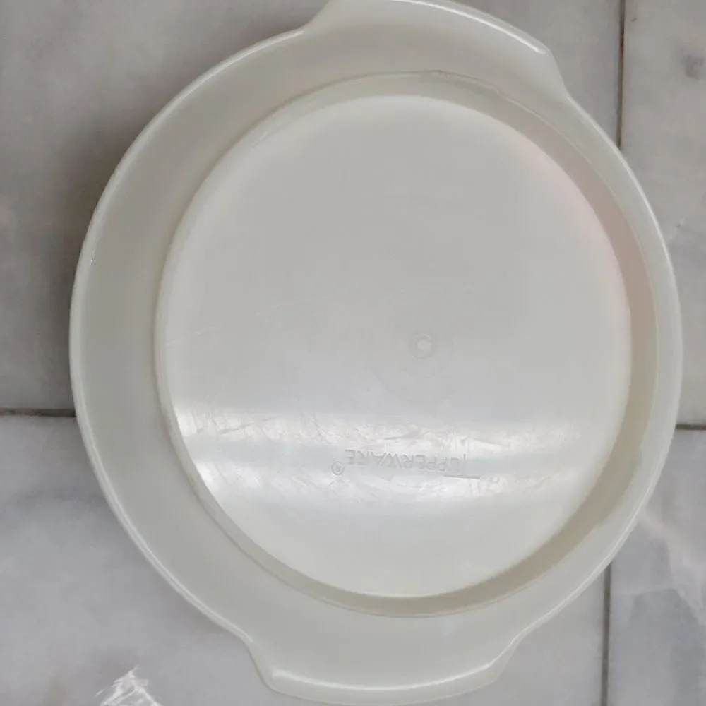Vintage Tupperware Jel-N-Serve White Plastic Jello Mold w/ 4 Design Plates